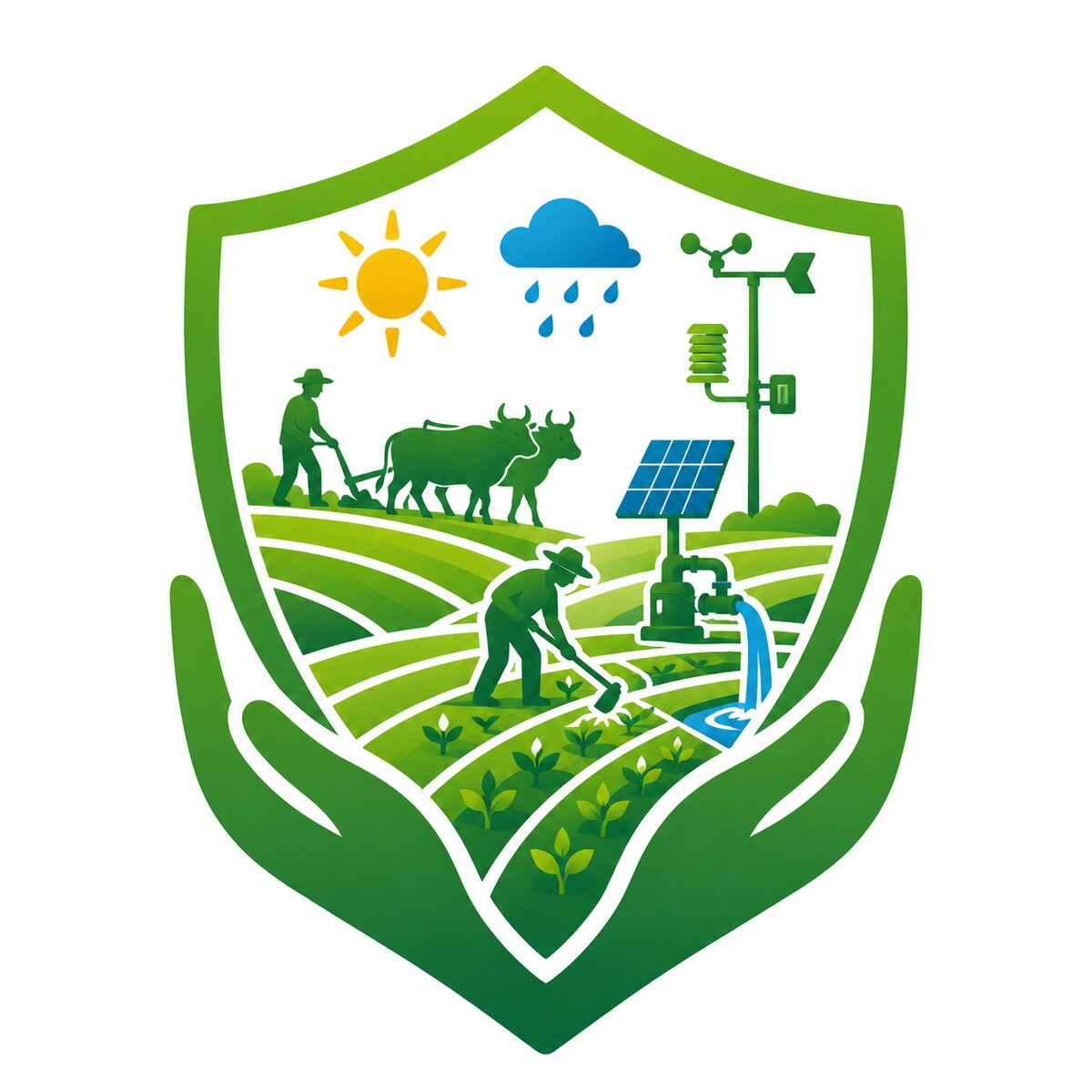 Illustration of climate-smart agriculture and sustainable farming