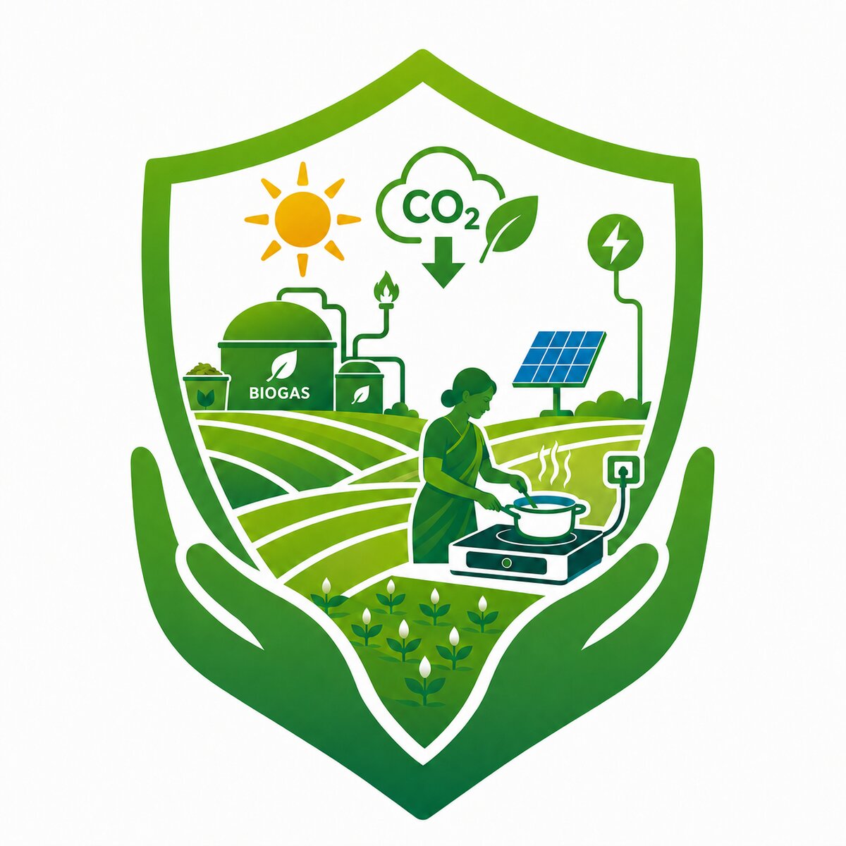 Illustration of clean cooking and reduced emissions